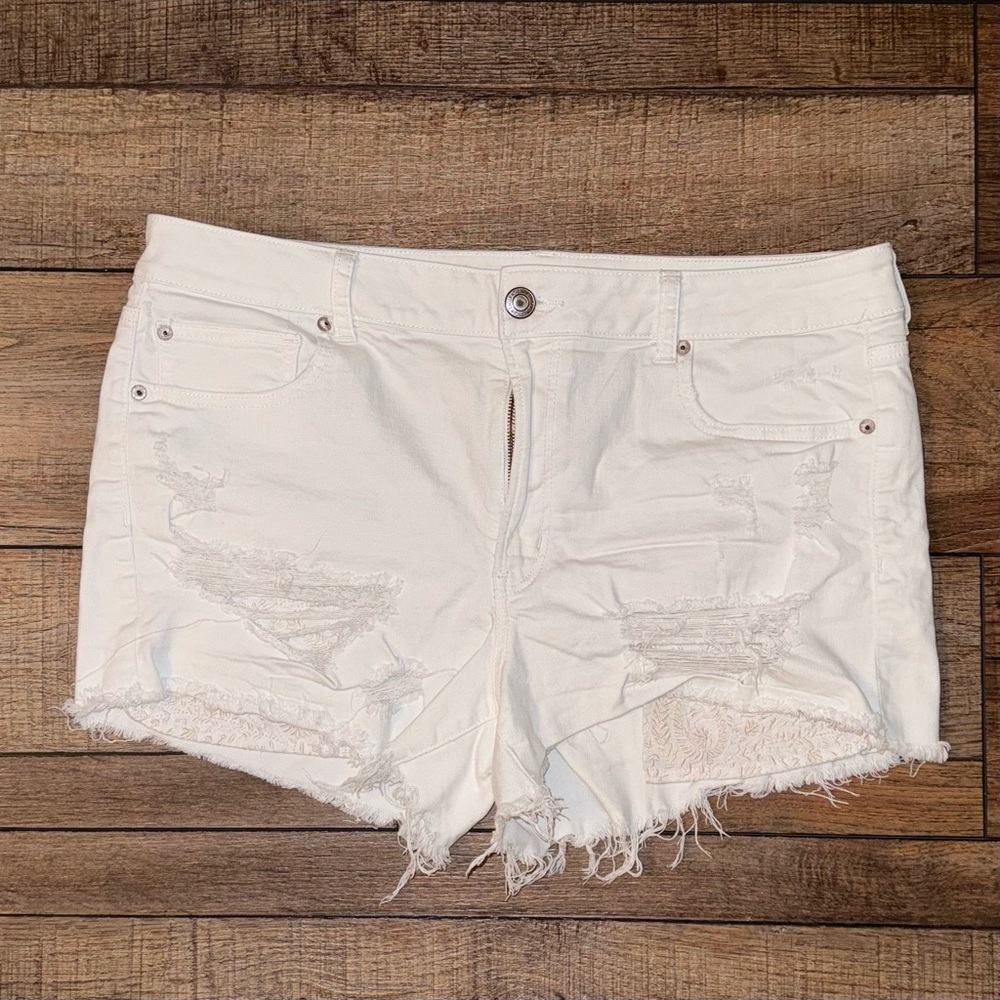 White American Eagle Jean Shorts - Hi-Rise Shortie - Size 18
